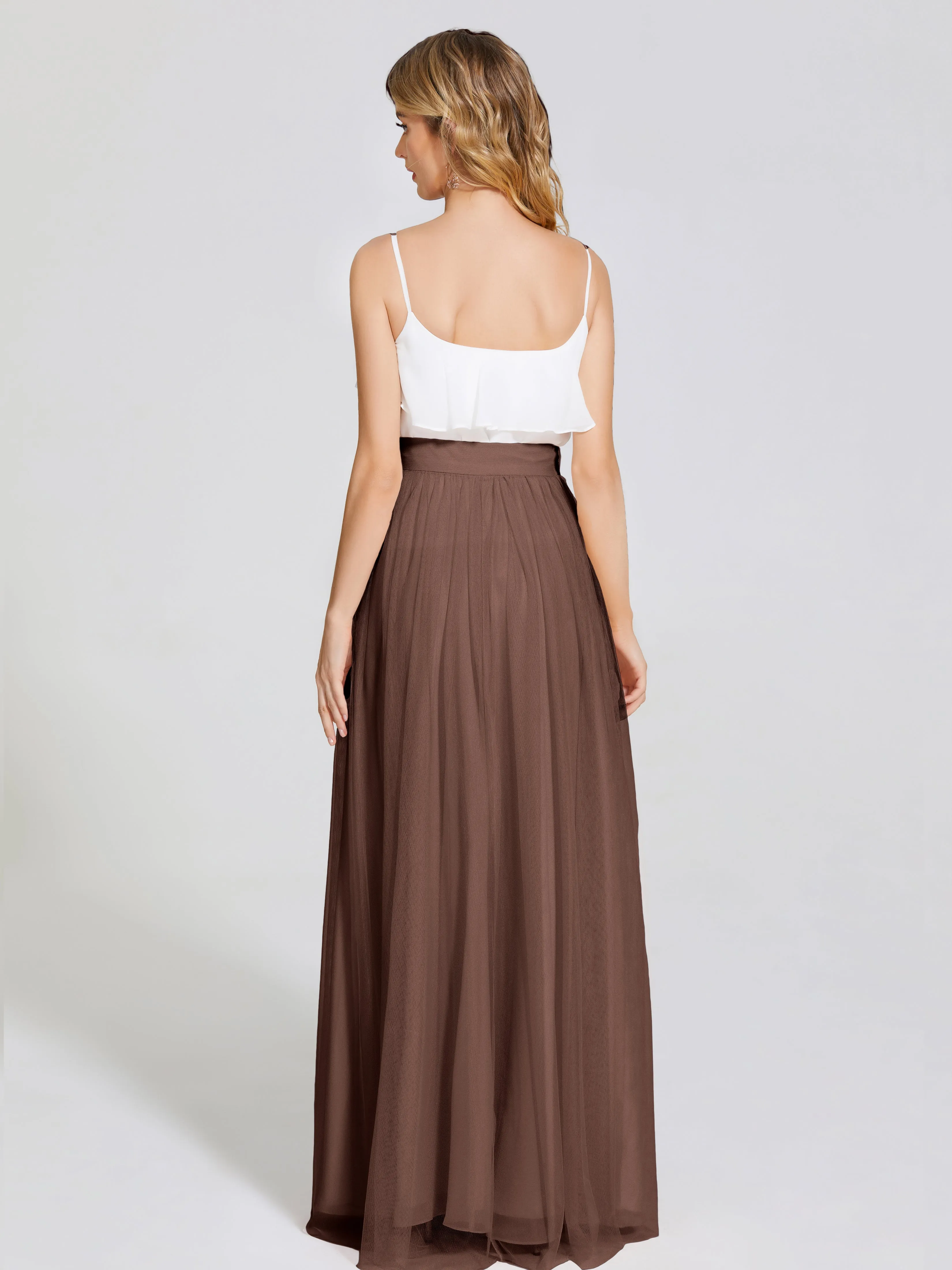 Hayden Simple A-Line Long Tulle Skirt