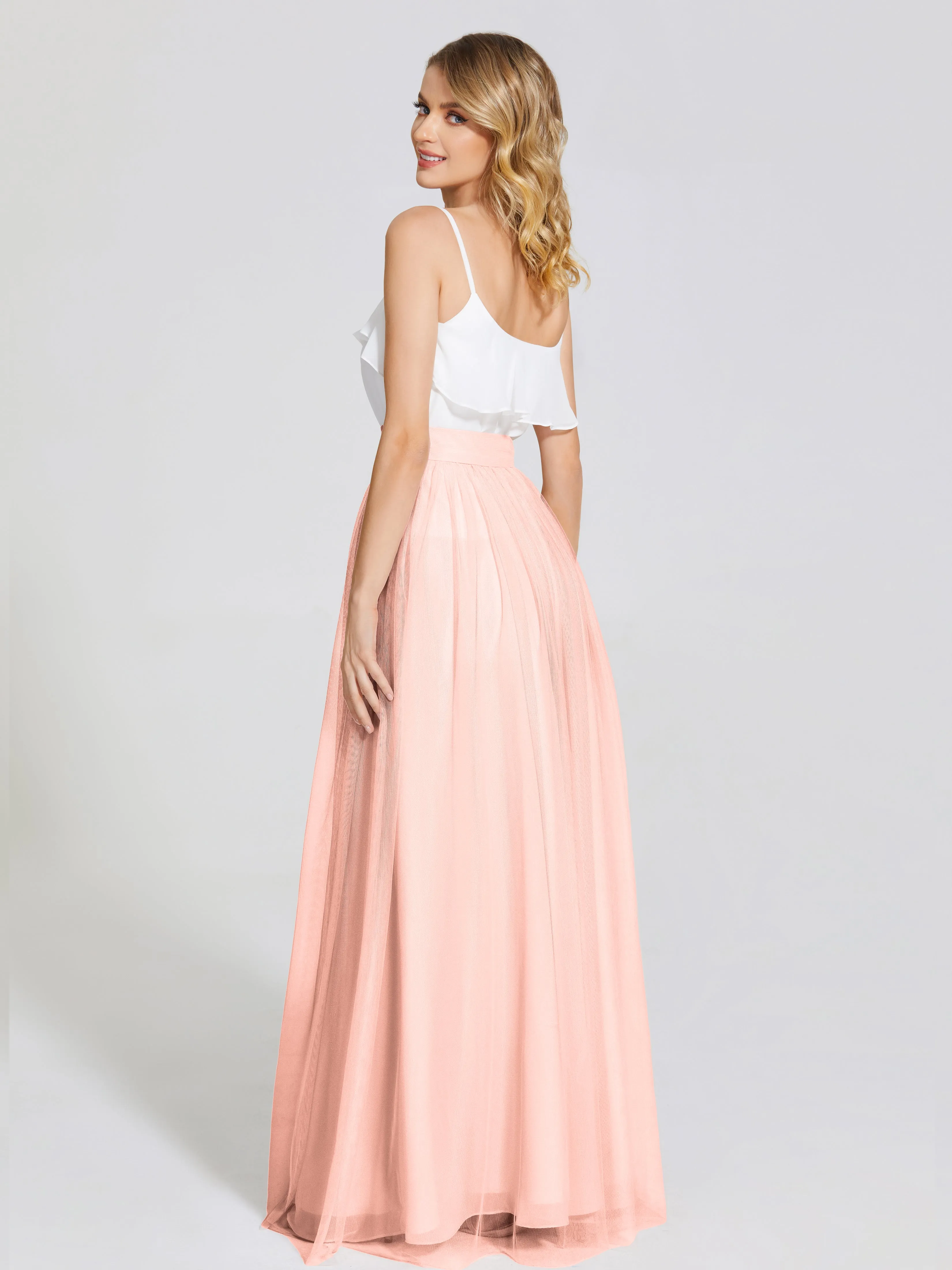 Hayden Simple A-Line Long Tulle Skirt