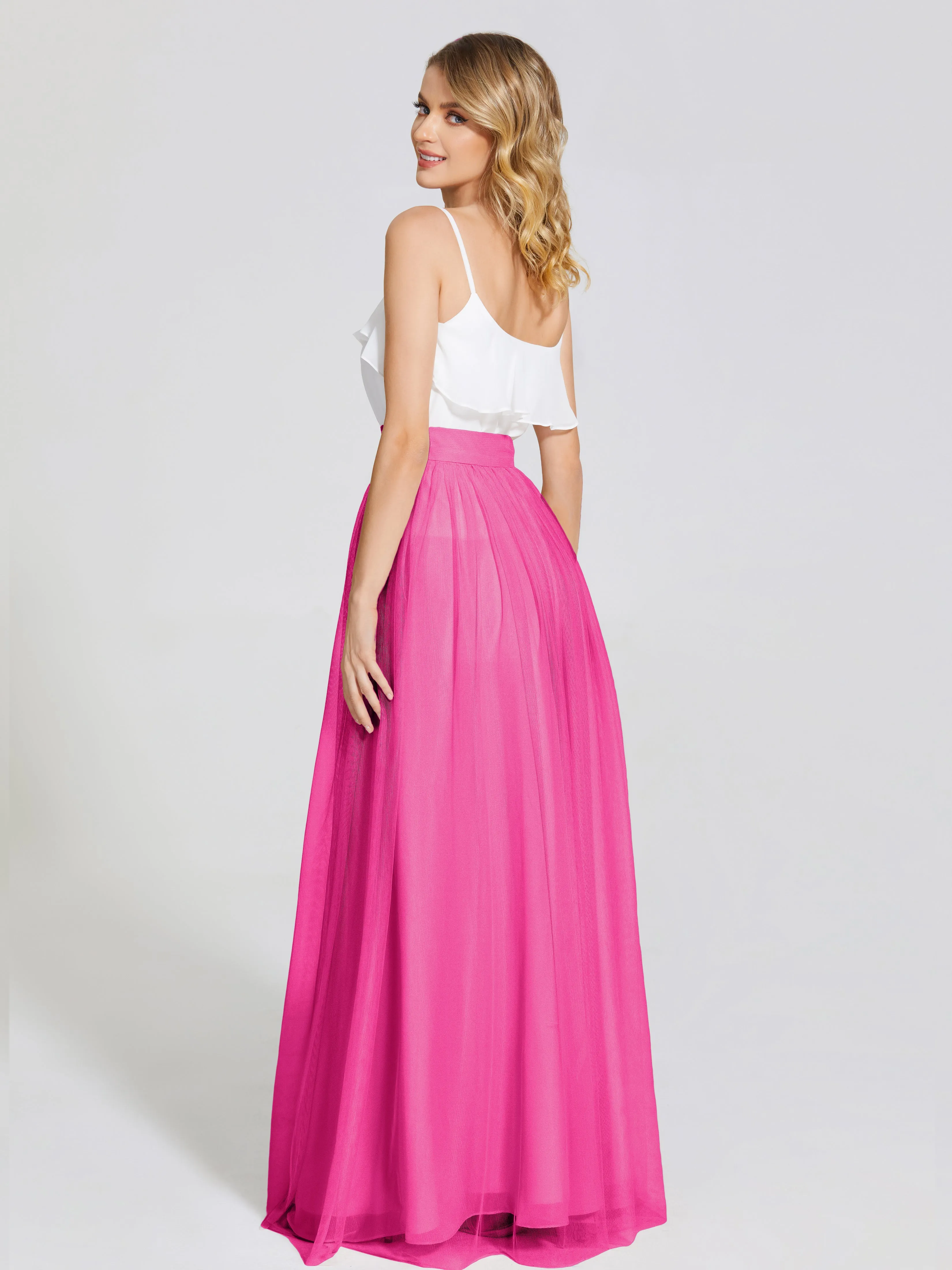 Hayden Simple A-Line Long Tulle Skirt