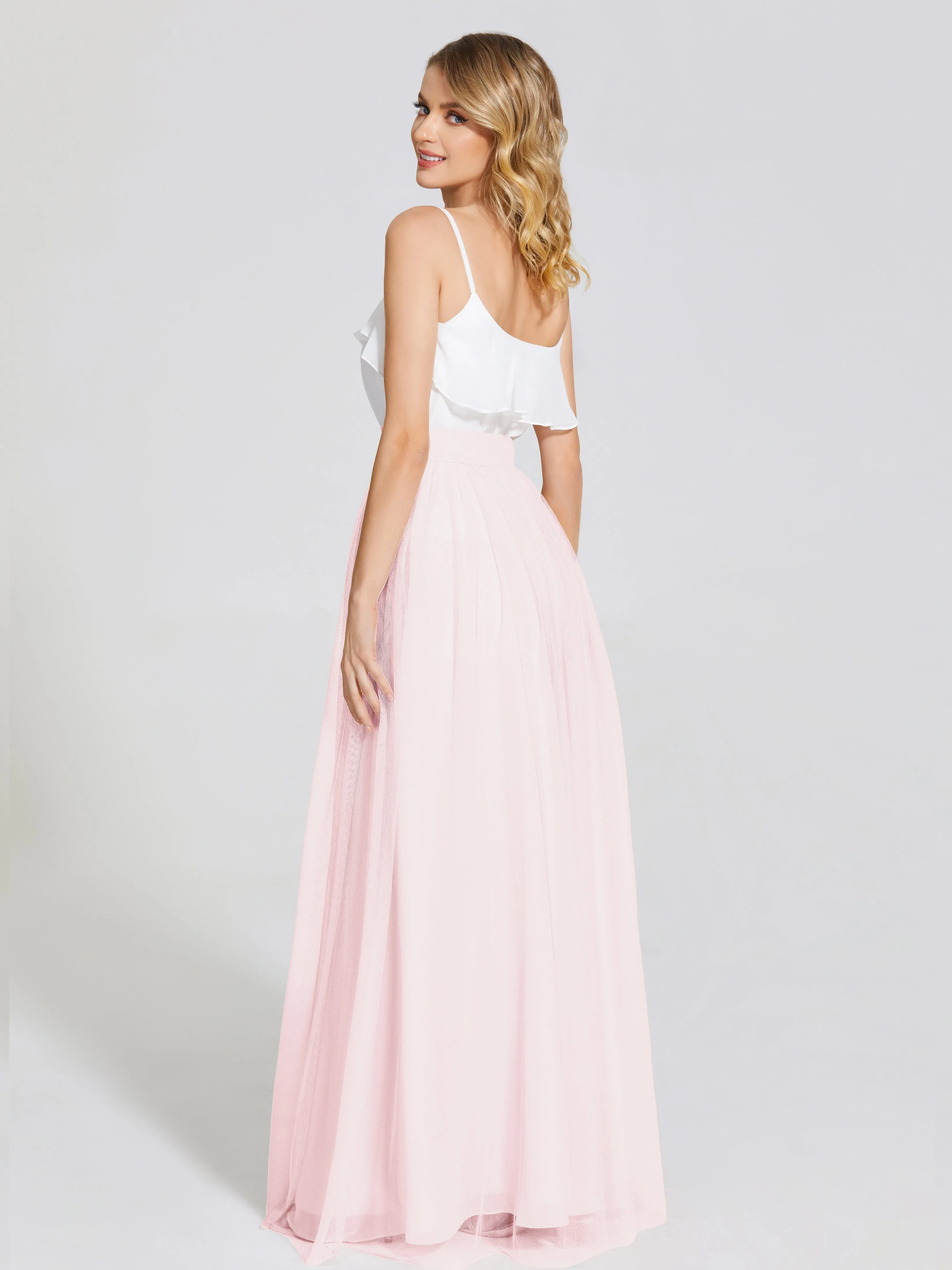 Hayden Simple A-Line Long Tulle Skirt