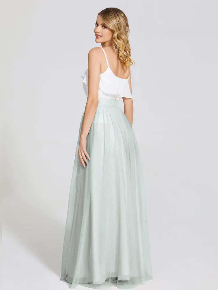 Hayden Simple A-Line Long Tulle Skirt