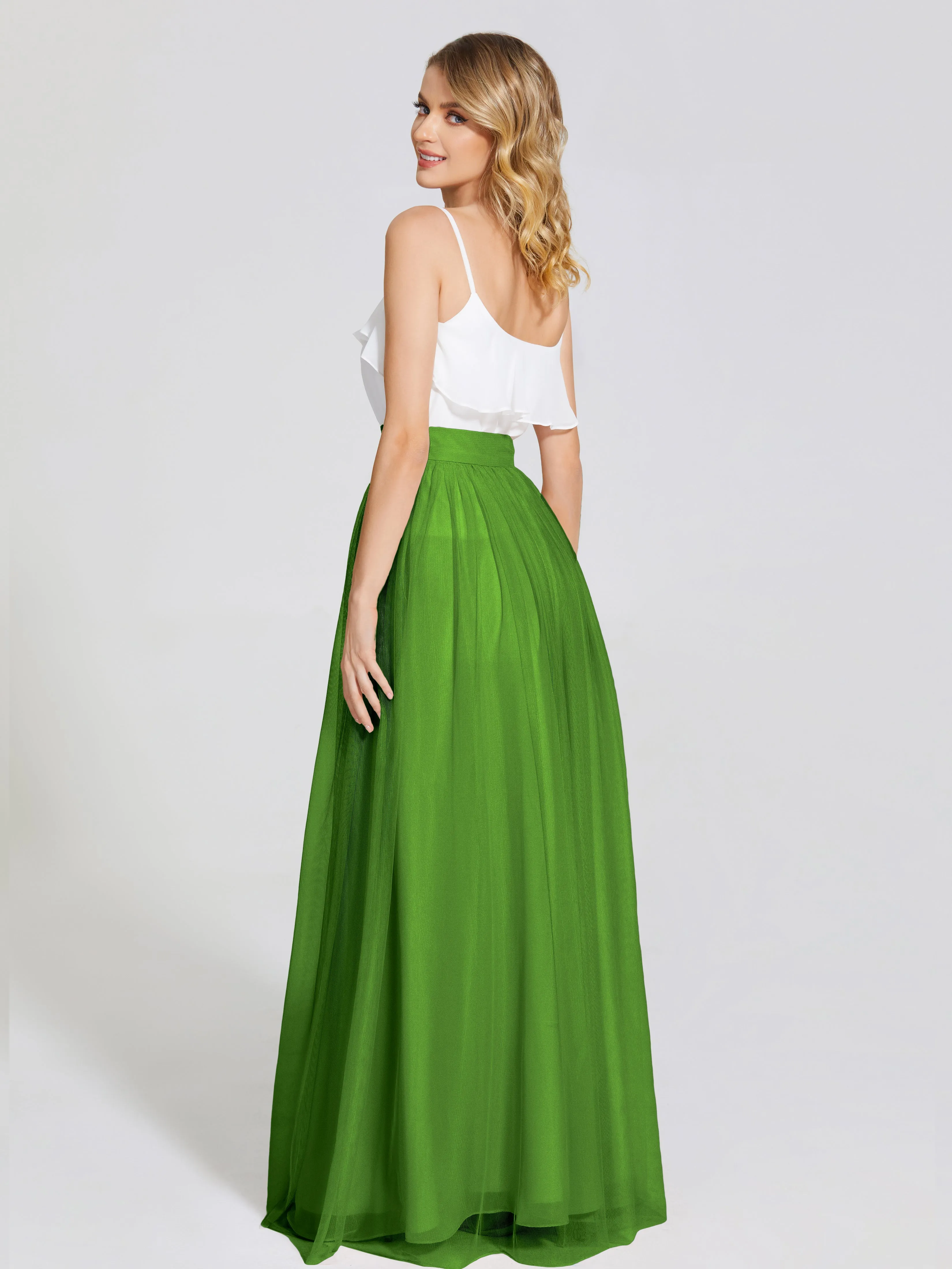 Hayden Simple A-Line Long Tulle Skirt