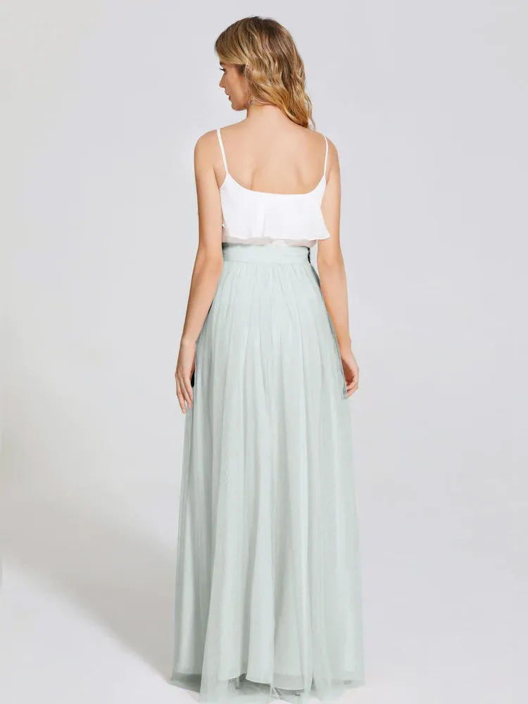 Hayden Simple A-Line Long Tulle Skirt