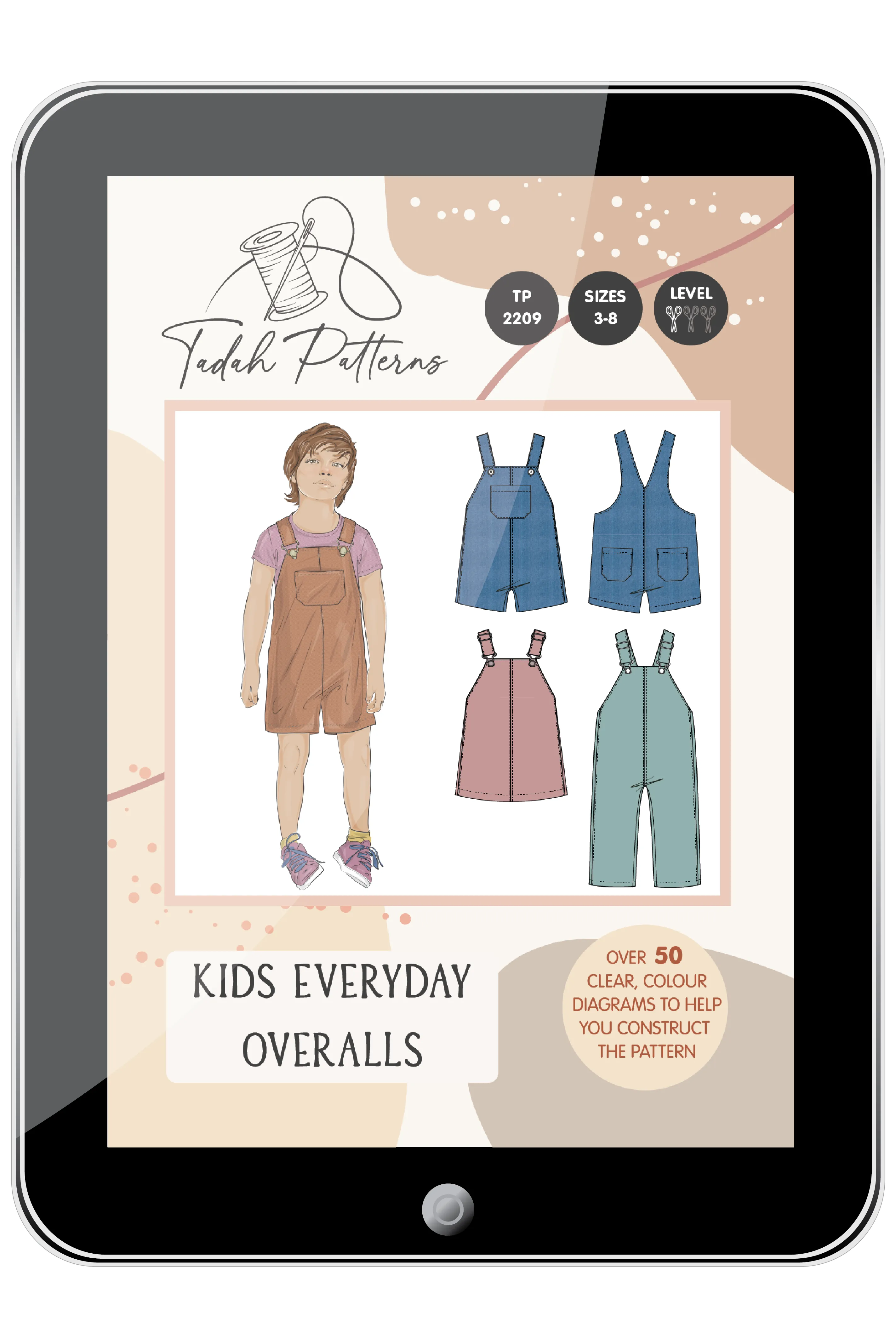 Kids Everyday Overalls Sewing Pattern