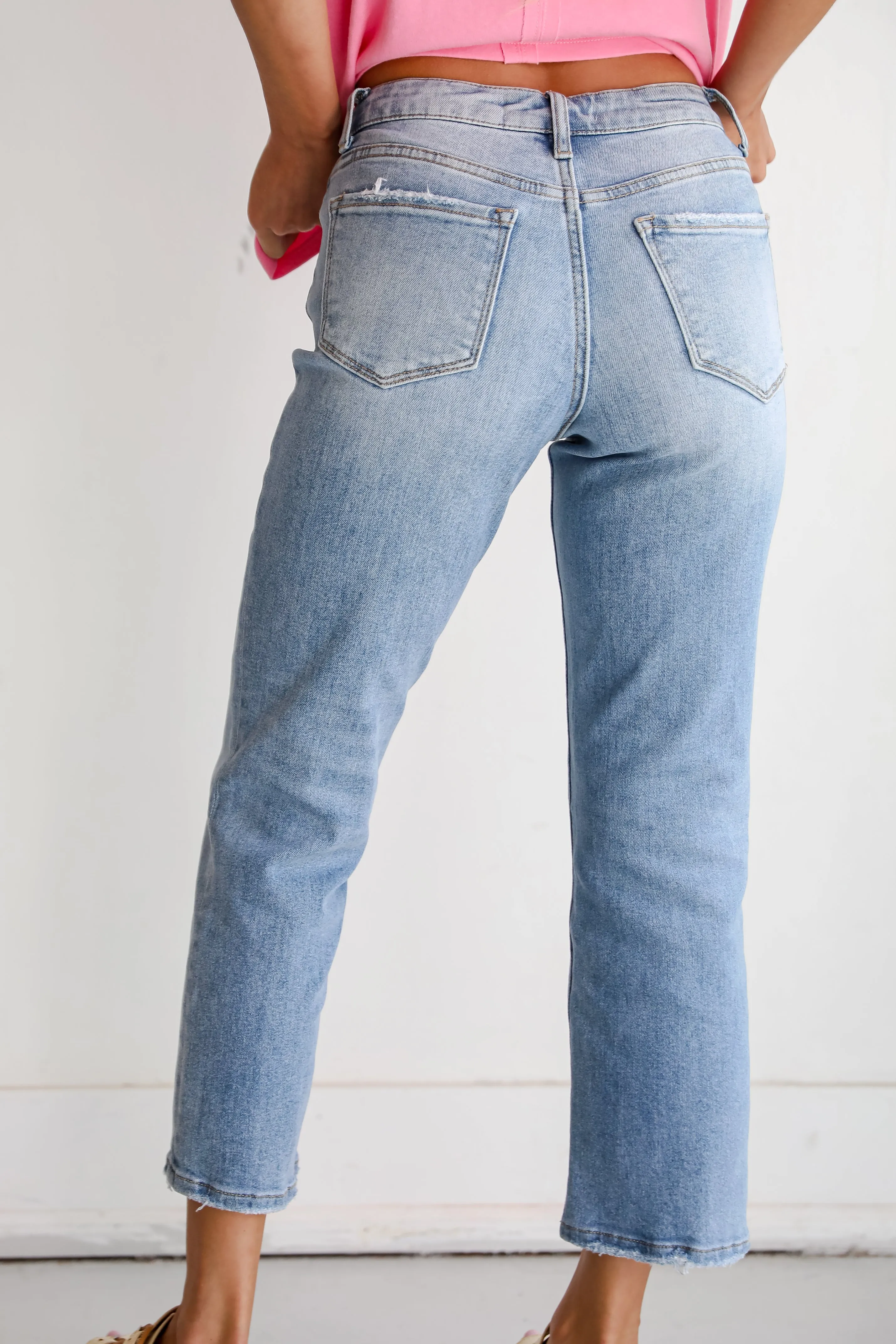 Layla Light Wash High-Rise Straight Leg Jeans