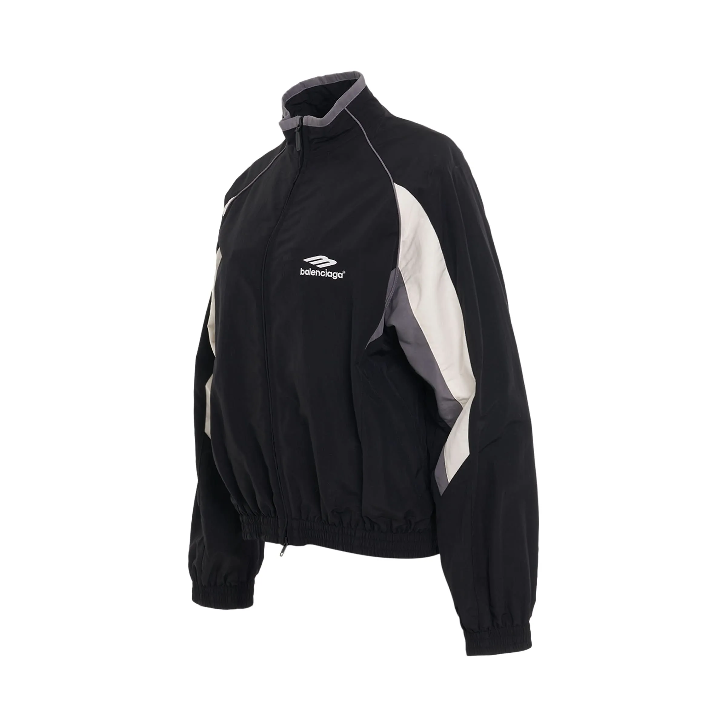 Logo Print Track Jacket in Black