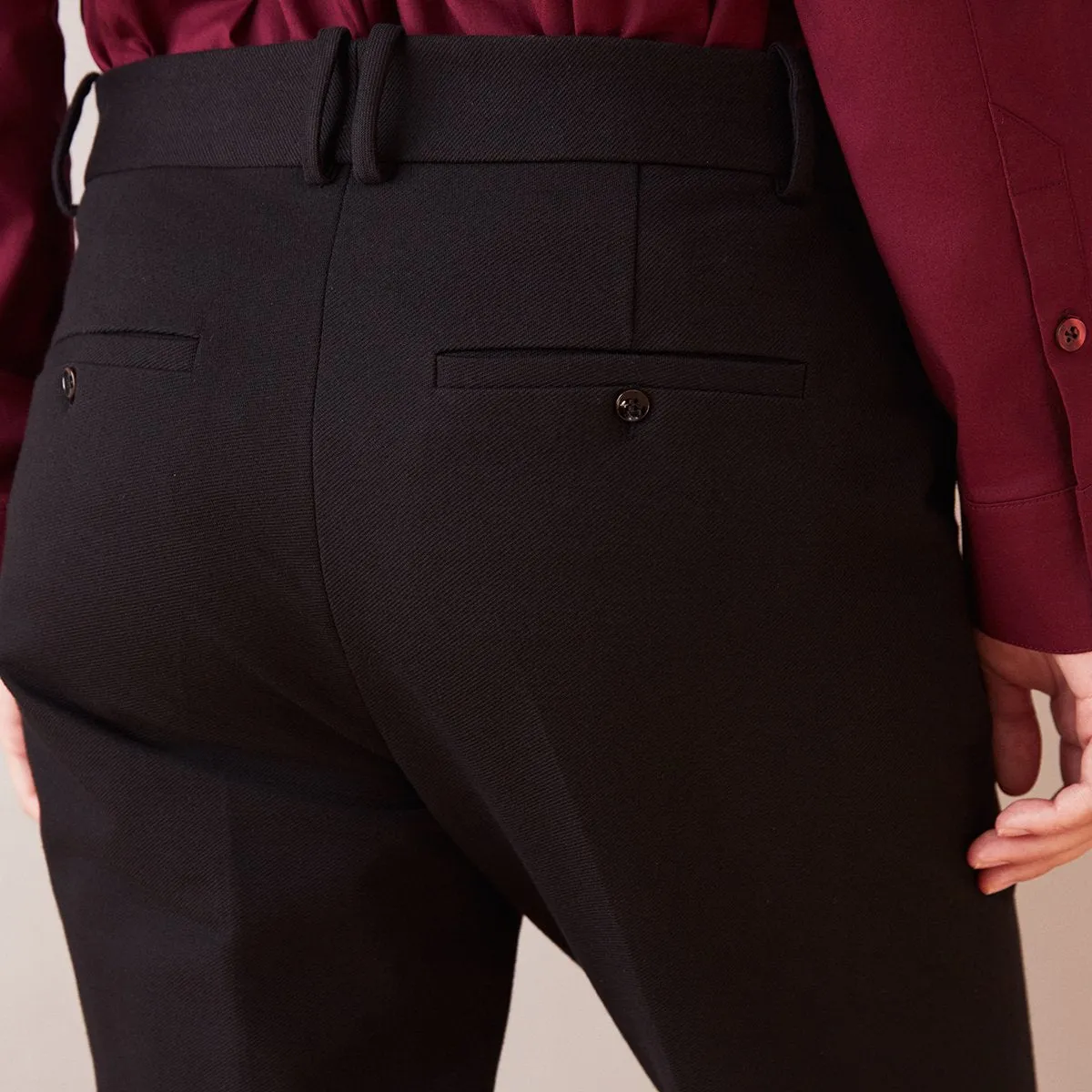 Long Suit Pants In Heavy Cotton Stretch Black