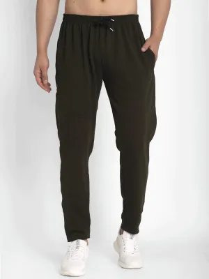 Men'S Olive Solid Track Pants