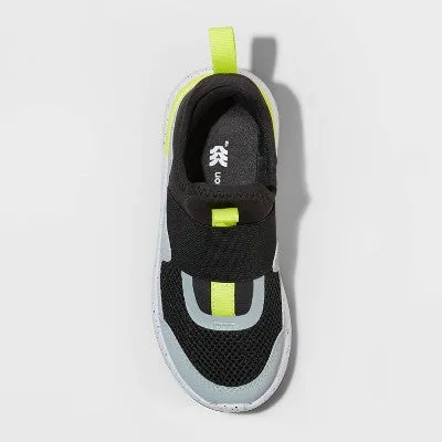 New - Kids' Fern Slip-On Performance Sneakers - All in Motion Gray/Lime Green 6