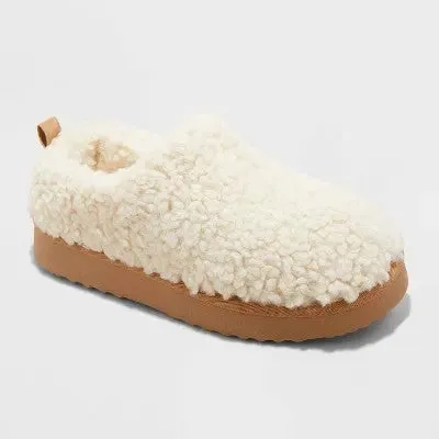 Open Box - Women's Mia Faux Shearling Clog Slippers - Auden Beige 6