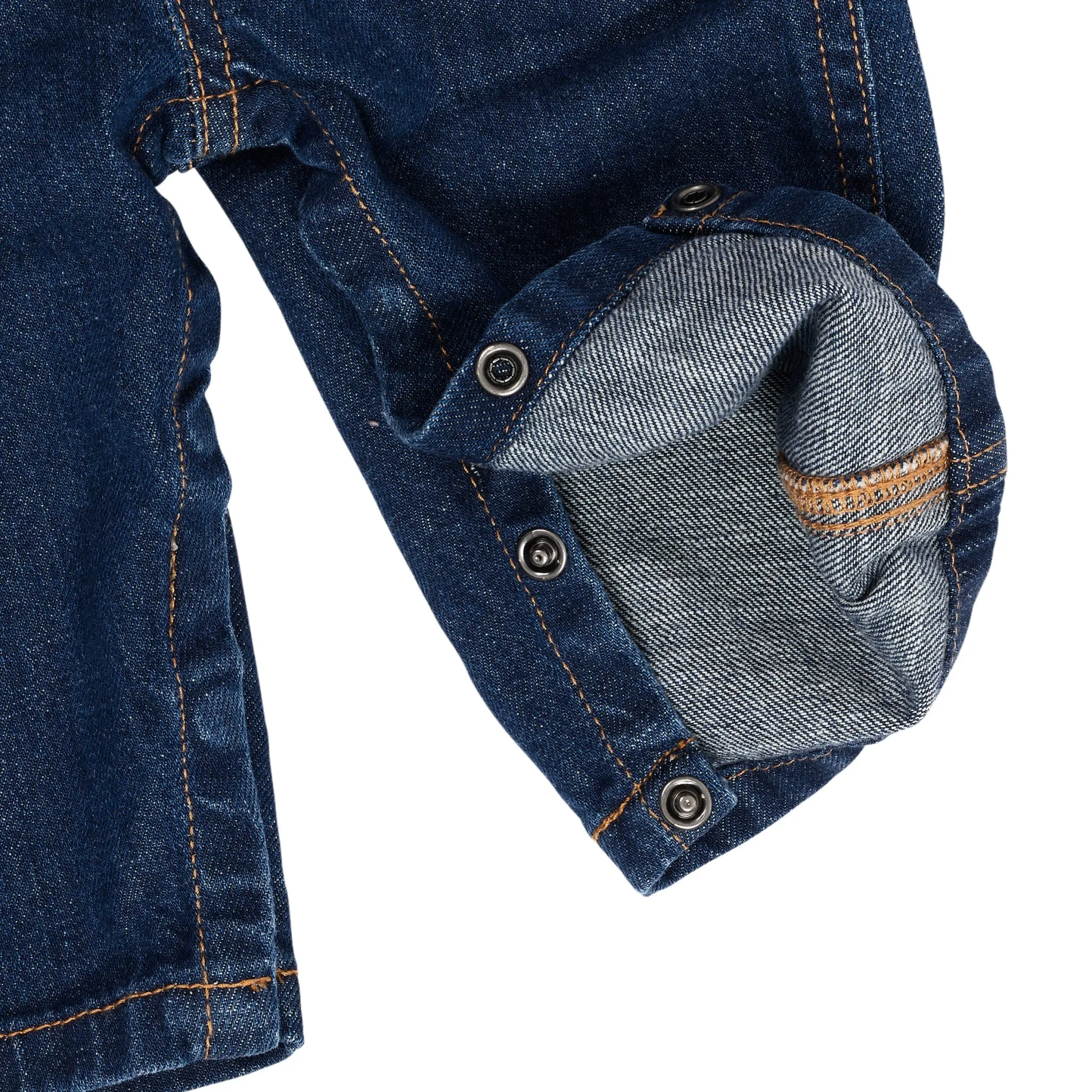 ORGANIC BABY OVERALLS - DARK INDIGO BLUE WASHED