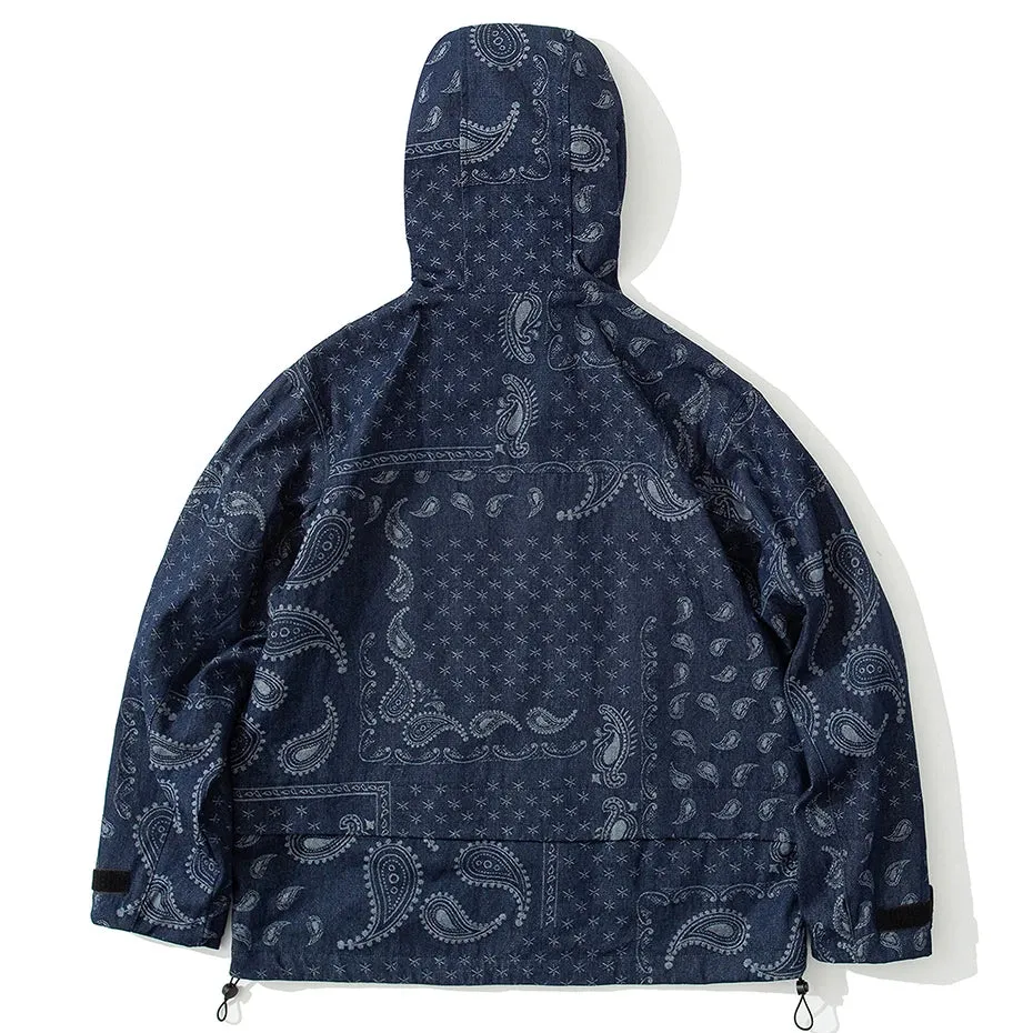 Paisley Hooded Denim Jacket