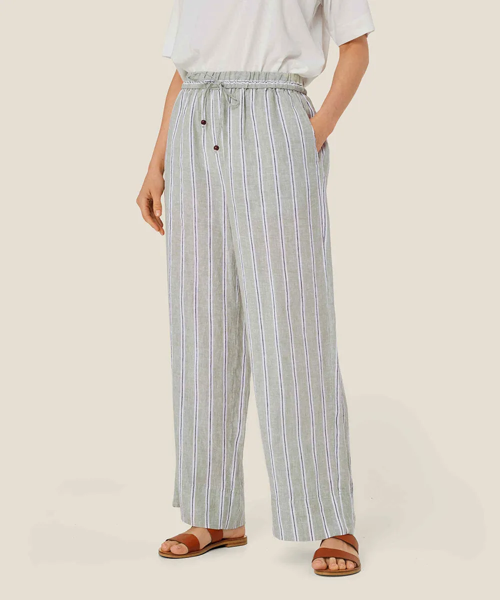 Penla Linen Striped Pants