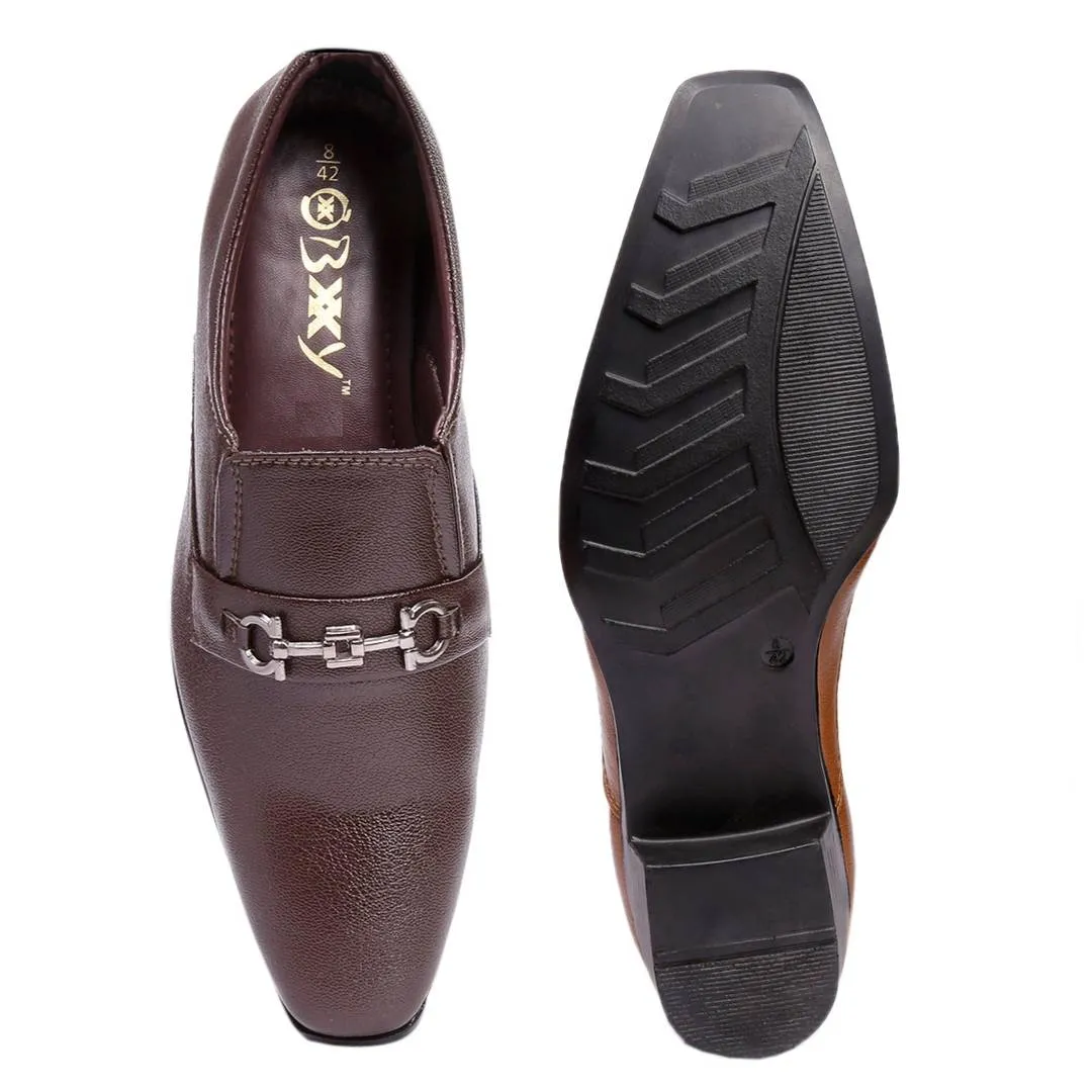 Premium Brown Synthetic Leather height Increasing Formal Shoes For Men