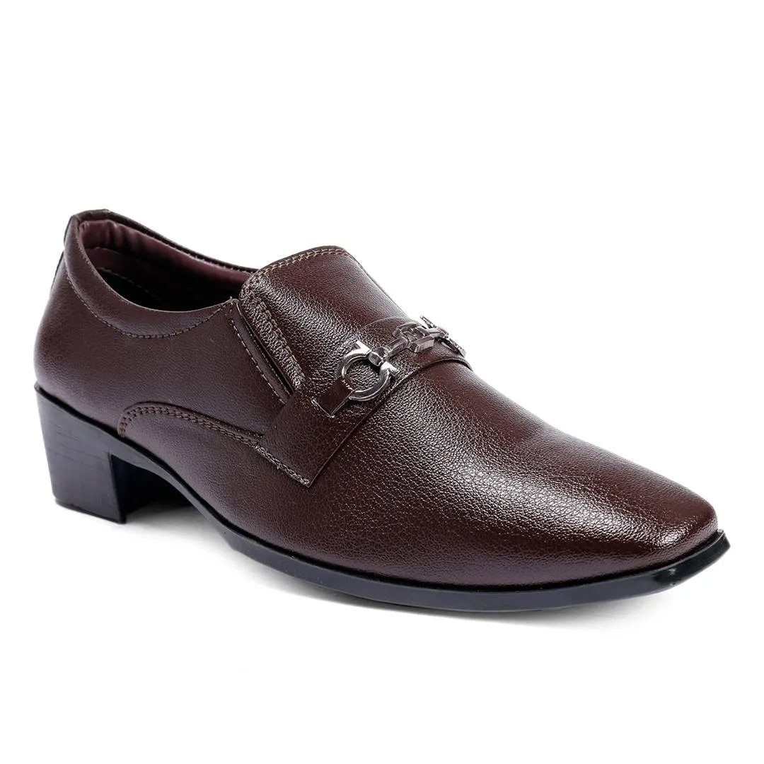 Premium Brown Synthetic Leather height Increasing Formal Shoes For Men