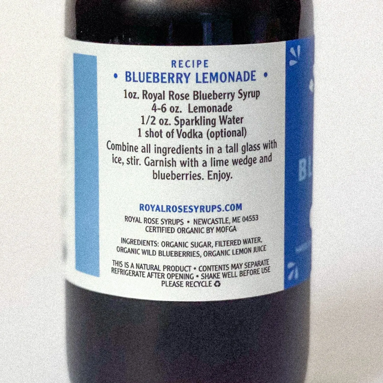 Royal Rose Maine Blueberry Simple Syrup