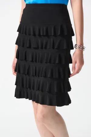 Silky Knit A-Line Ruffled Skirt