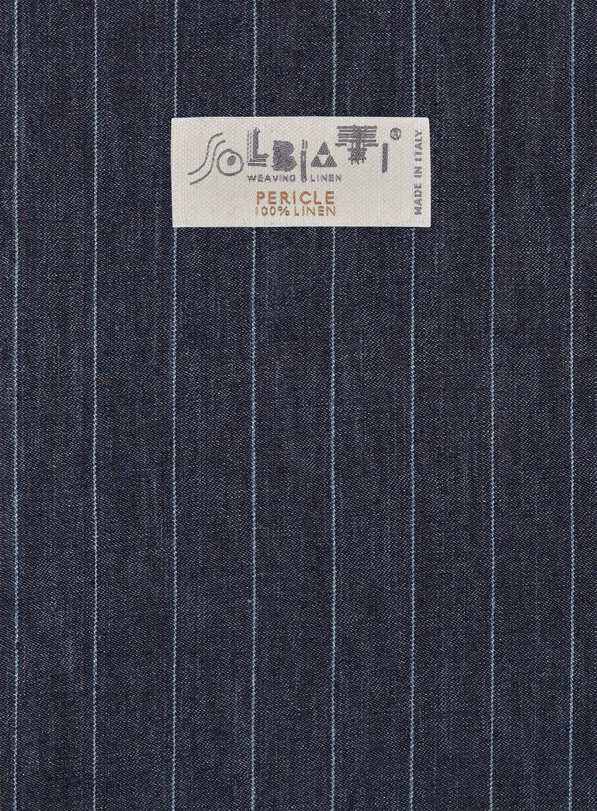 Solbiati Regal Blue Stripe Linen Pants