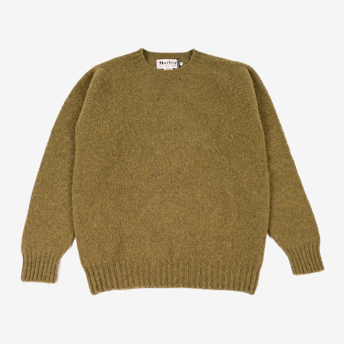 Supersoft Shaggy Wool Crew Sweater - Asparagus