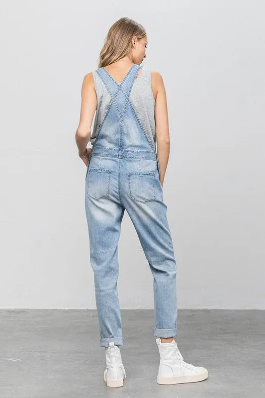 TEEK - LIGHT WASH HEAVY BODY PREMIUM DESTROY OVERALLS