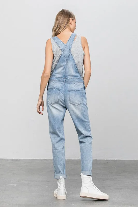 TEEK - LIGHT WASH HEAVY BODY PREMIUM DESTROY OVERALLS