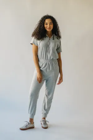 The Sullins Hooded Jumpsuit in Heather Grey