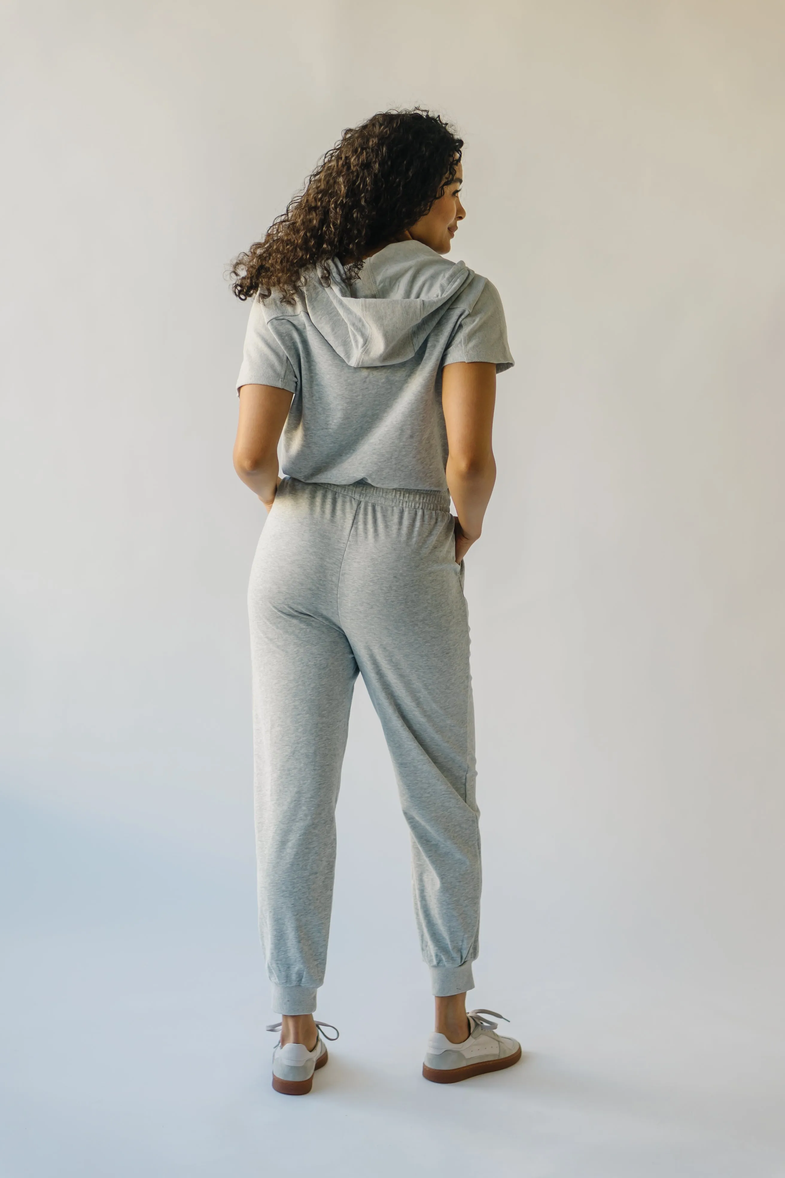 The Sullins Hooded Jumpsuit in Heather Grey