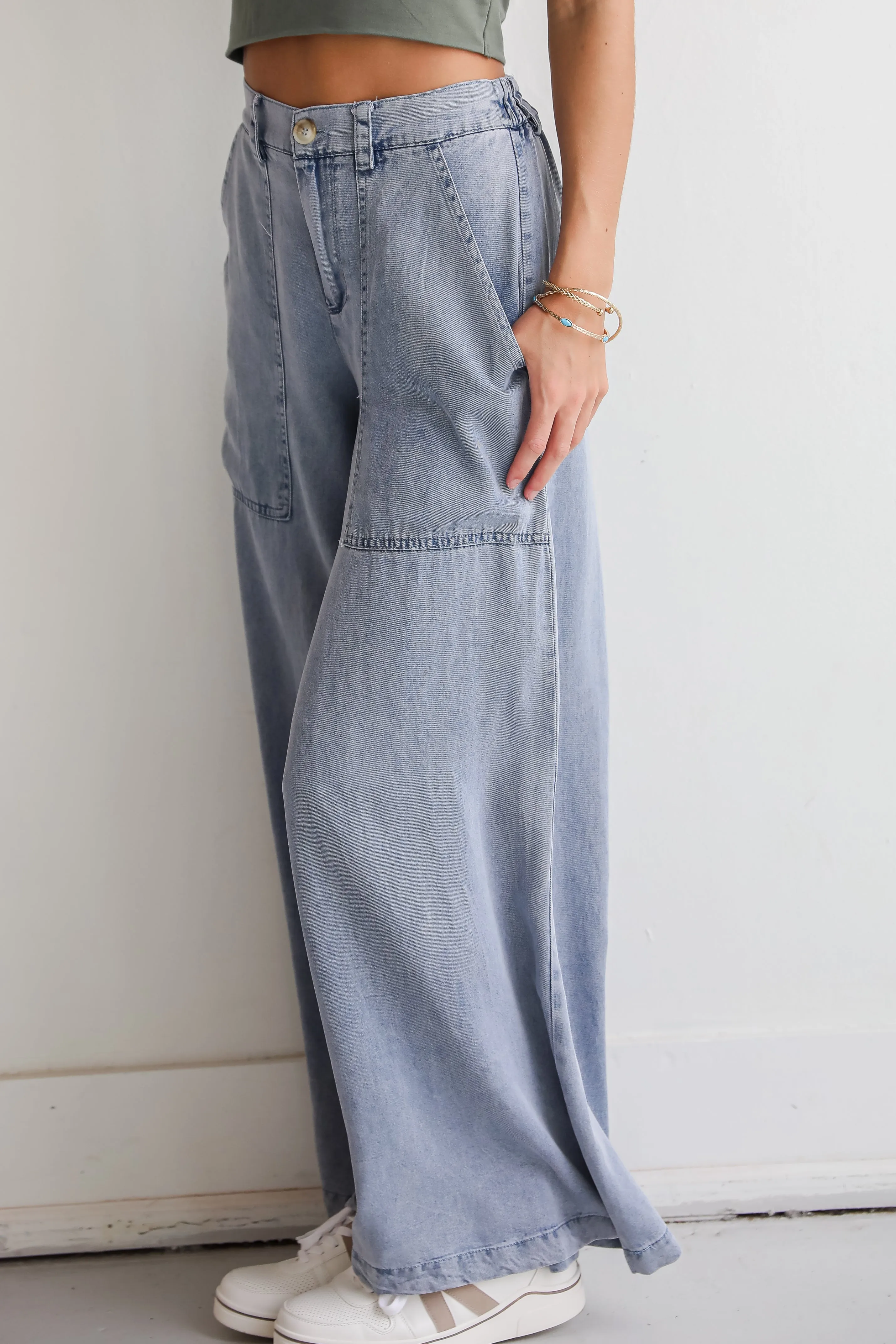 Trendsetting Option Denim Wide Leg Pants