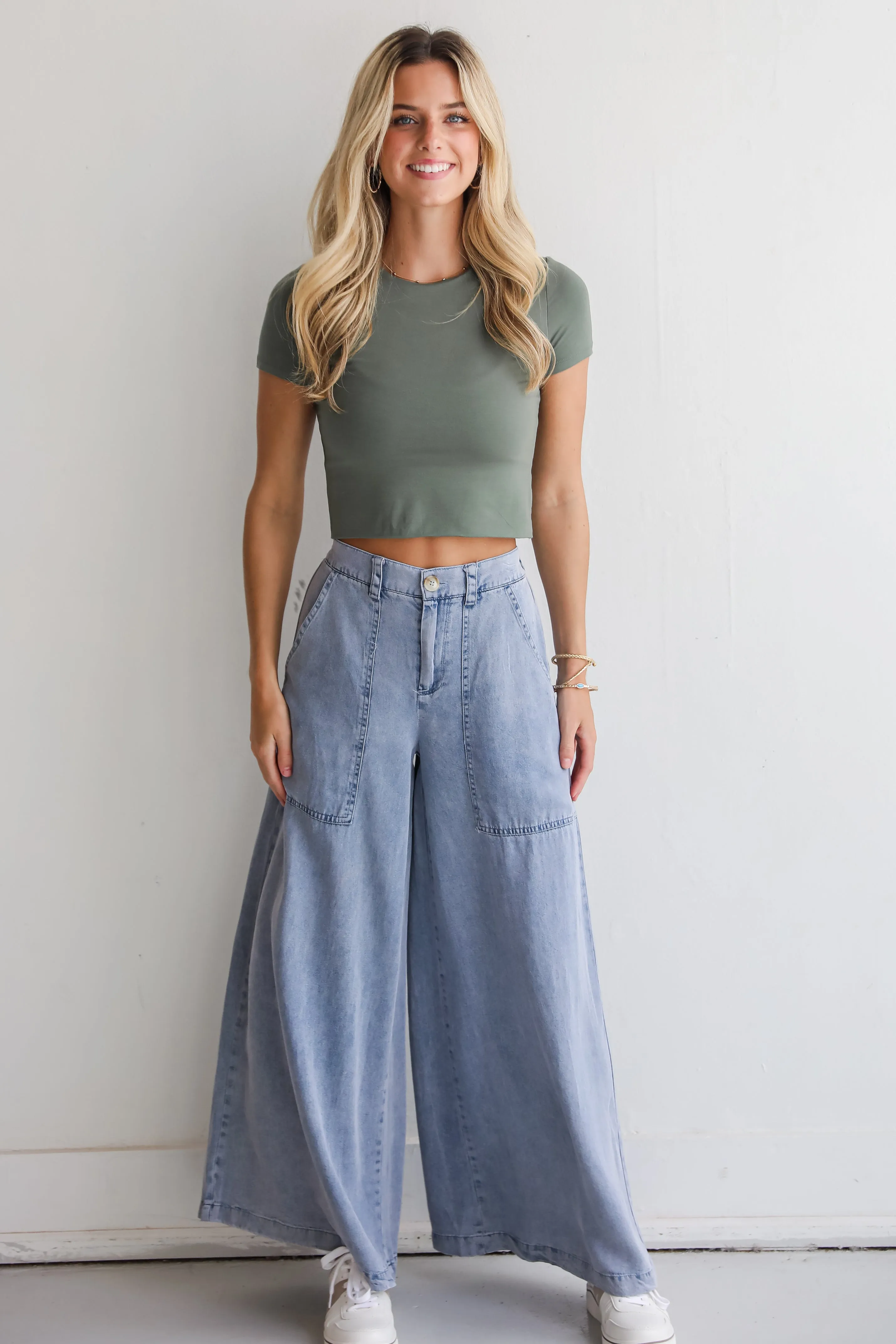 Trendsetting Option Denim Wide Leg Pants