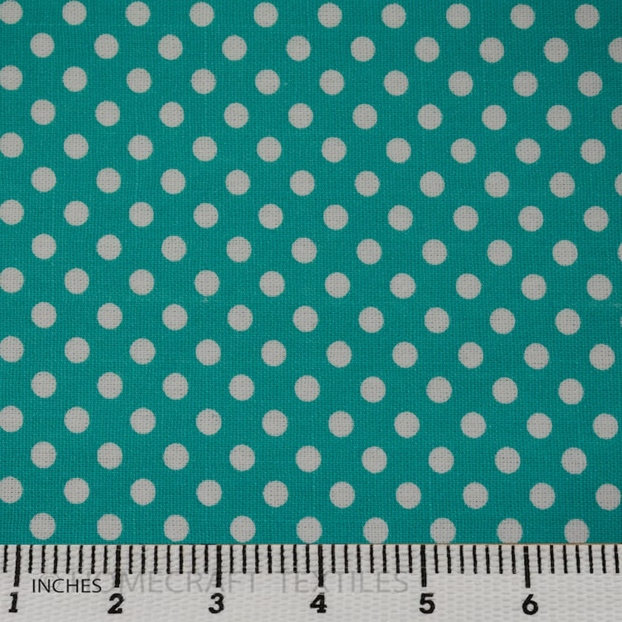 Turquoise Bright Dots Cotton Canvas Print