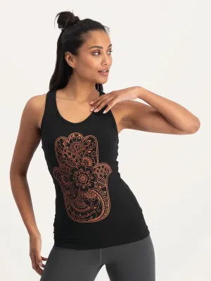 Urban Goddess Hamsa Core Yoga Tank - Onyx Black