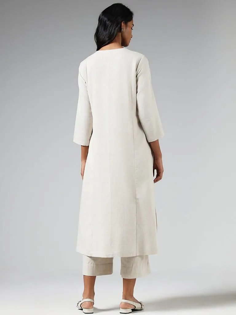 Utsa Grey Chikankari Embroidered Kurta