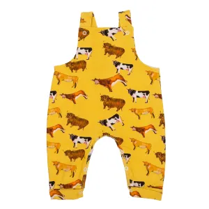 Vintage Cows Long Leg Overalls