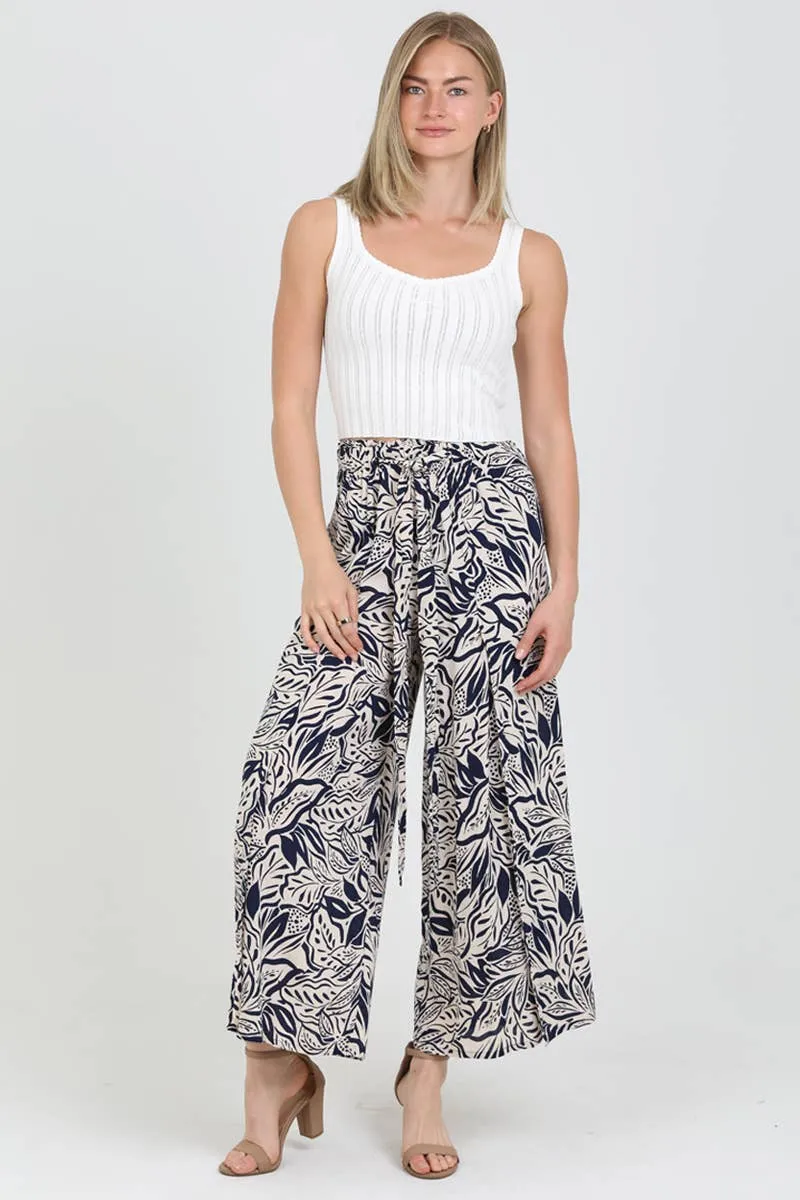 Wide Leg Pants w/ Front Slits