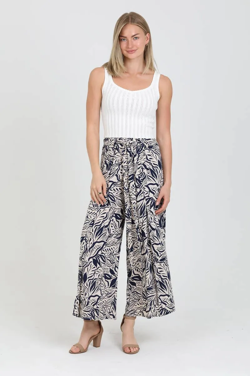 Wide Leg Pants w/ Front Slits