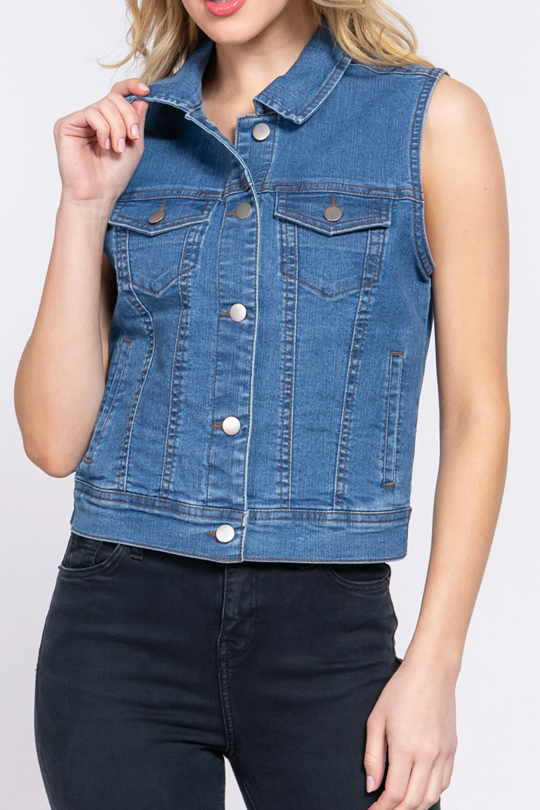 Women's Denim Vest and Hoodie Denim Jackets