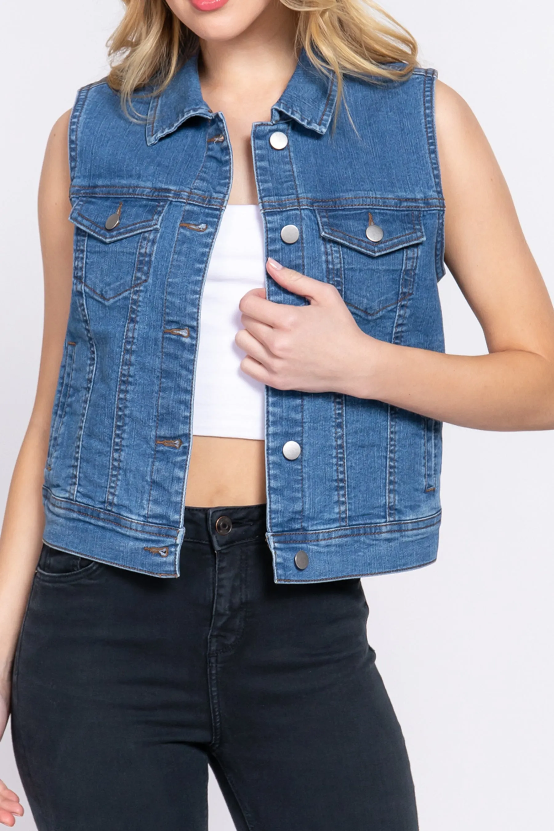 Women's Denim Vest and Hoodie Denim Jackets